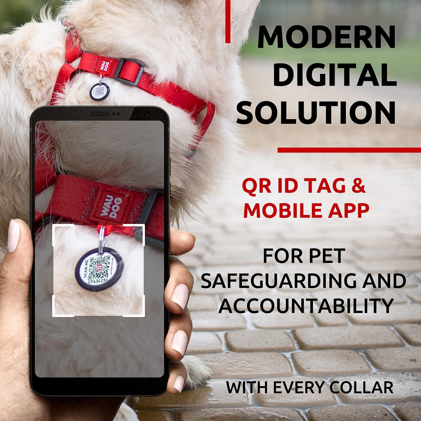 Waterproof Dog Harness Adjustable Dog Harness for Large Dogs Small and Medium Dogs Heavy Duty Dog Harness with Durable Metal Clasp and QR Dog Tag Boy & Girl Dog Harness Red (24 35In)