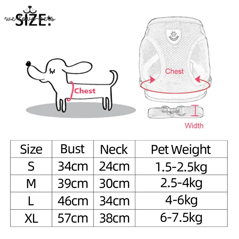 Cat Dog Pet Harness Adjustable Control Vest Dogs Reflective S M L XL Leash