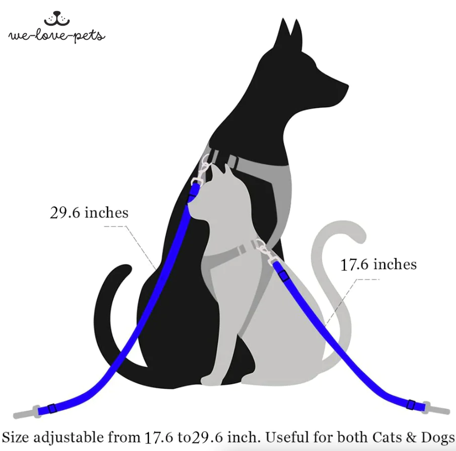 2 Pack Cat DOG PET Safety Seatbelt Car Vehicle Seat Belt Adjustable Harness Lead