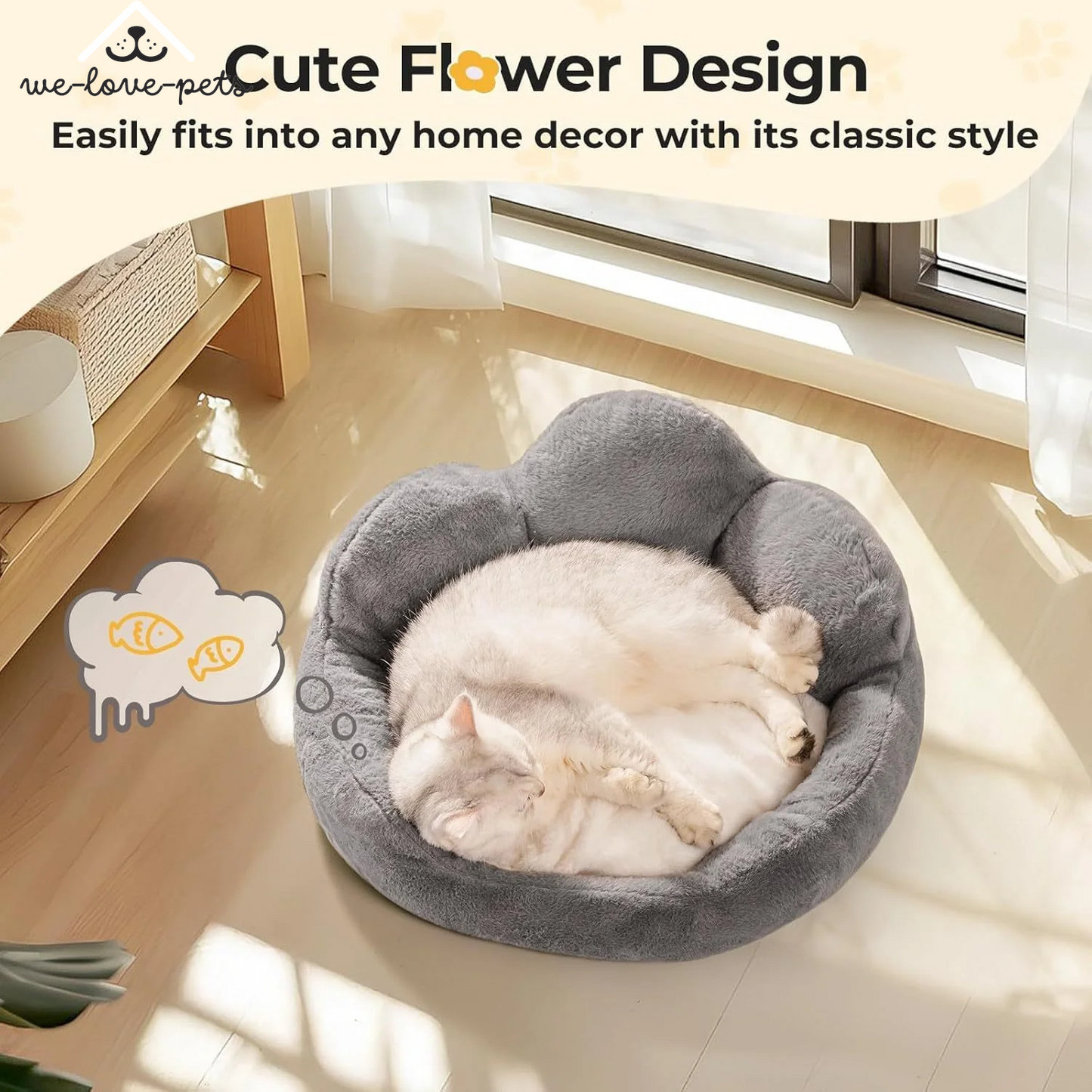 Fluffy and Cute Flower Pet Sofa Bed