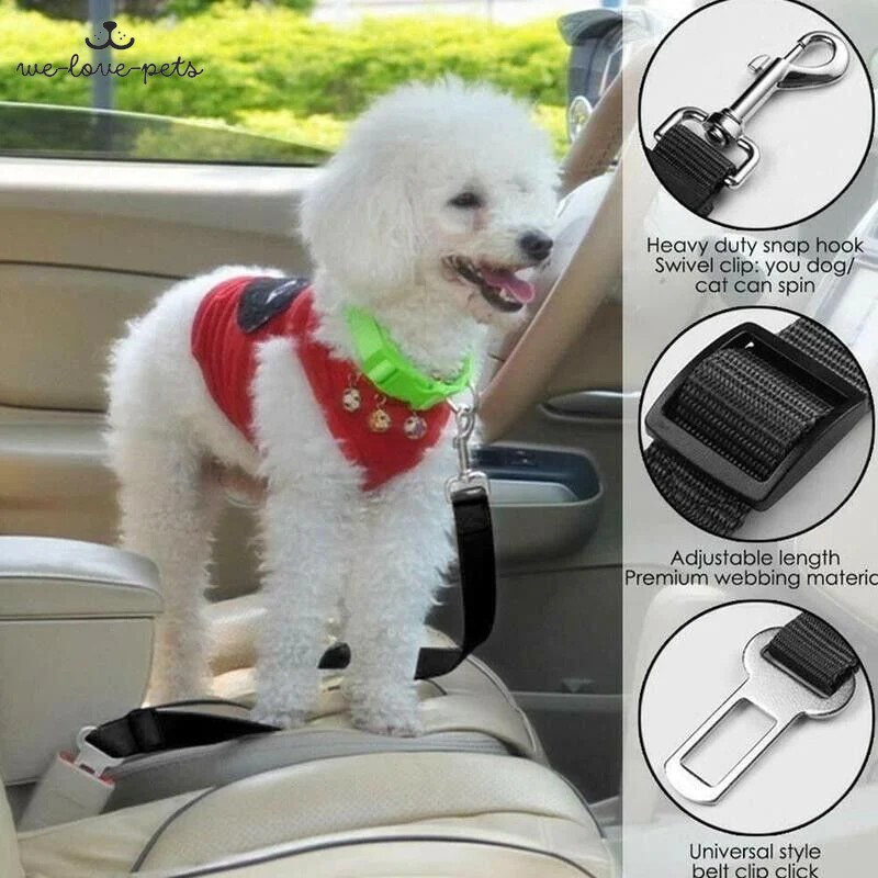 2 Pack Cat DOG PET Safety Seatbelt Car Vehicle Seat Belt Adjustable Harness Lead