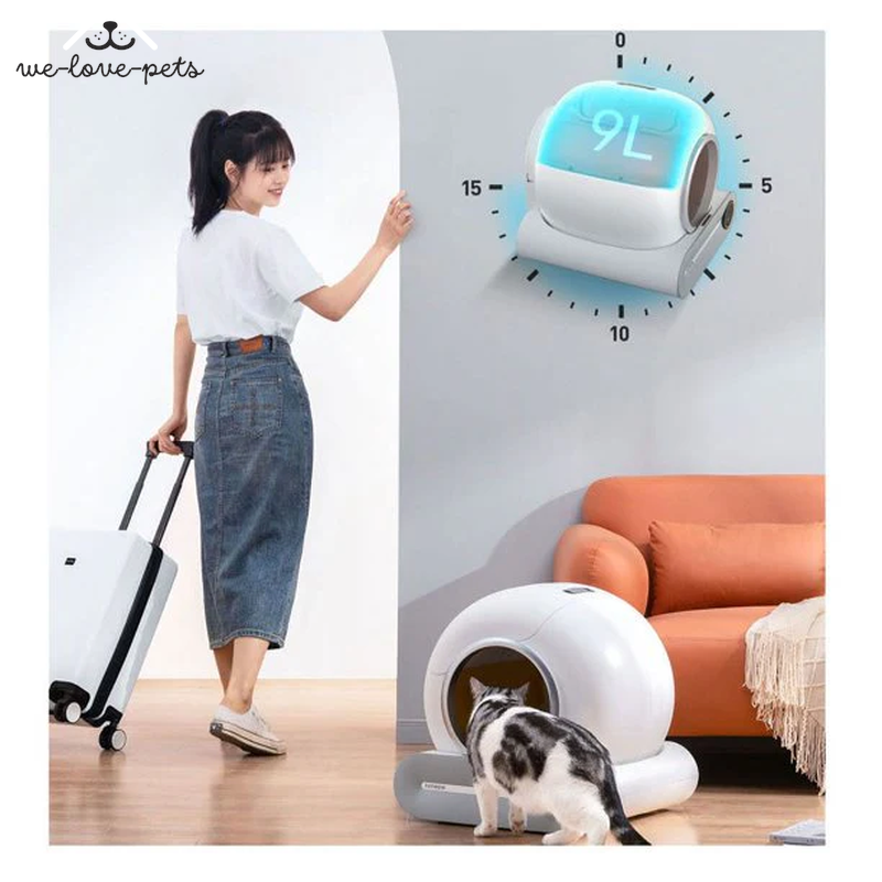 Self Cleaning Cat Litter Box, Ultra-Safe Protection Automatic Cat Litter Box, APP Control/Lower Entry/Large Capacity