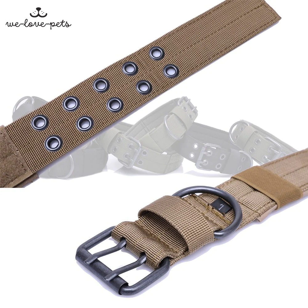 2" Wide Tactical Heavy Duty Nylon Large Dog Collar K9 Military with Metal Buckle