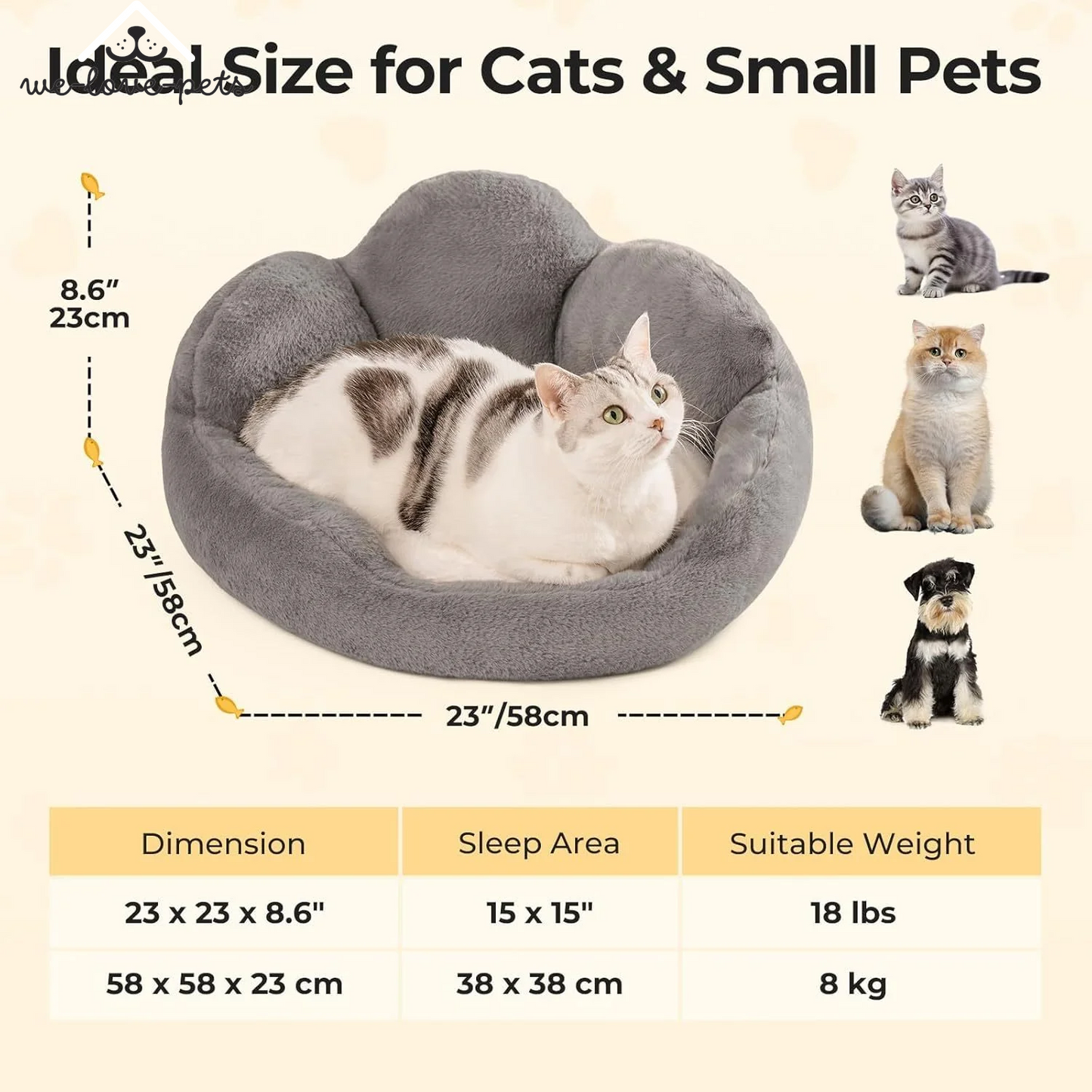 Fluffy and Cute Flower Pet Sofa Bed
