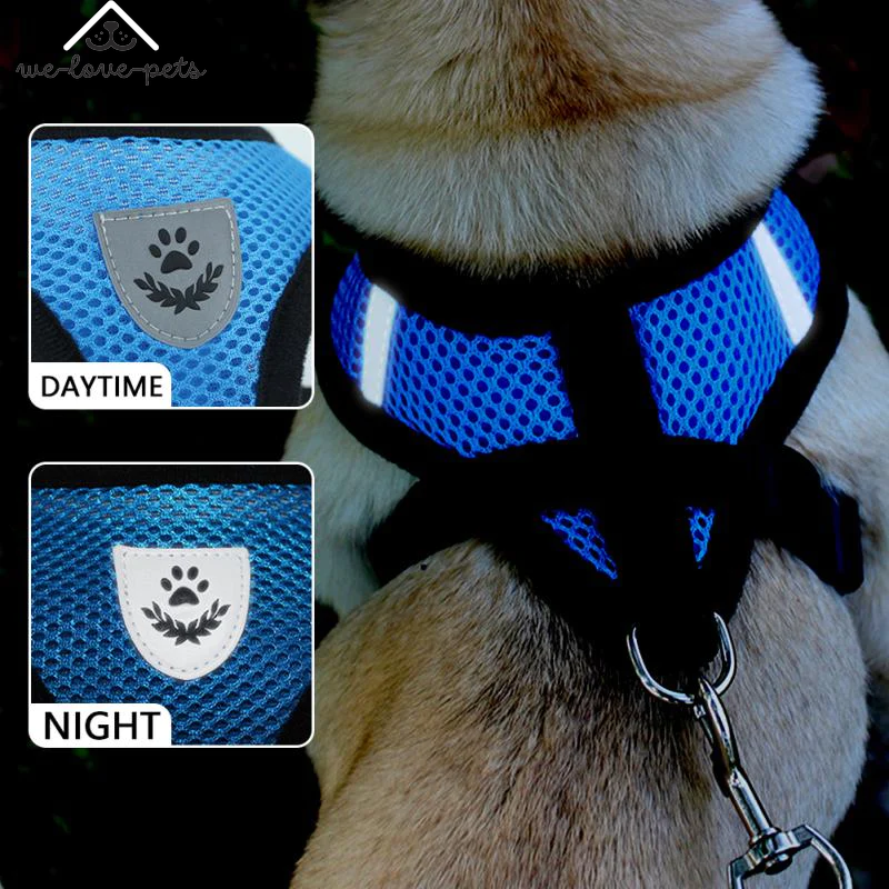 Cat Dog Pet Harness Adjustable Control Vest Dogs Reflective S M L XL Leash