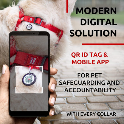 Waterproof Dog Harness Adjustable Dog Harness for Large Dogs Small and Medium Dogs Heavy Duty Dog Harness with Durable Metal Clasp and QR Dog Tag Boy & Girl Dog Harness Red (24 35In)
