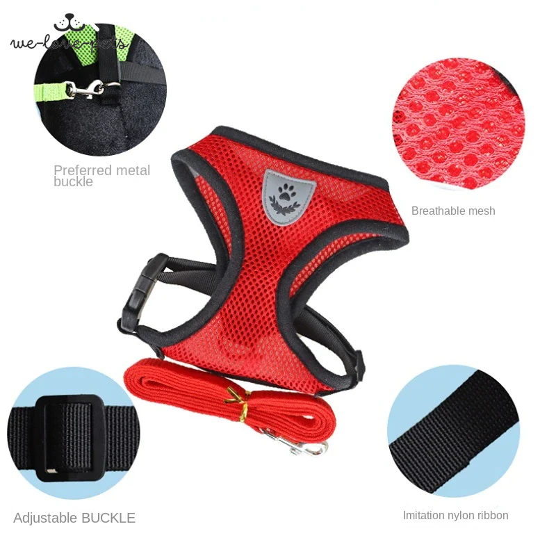 Cat Dog Pet Harness Adjustable Control Vest Dogs Reflective S M L XL Leash