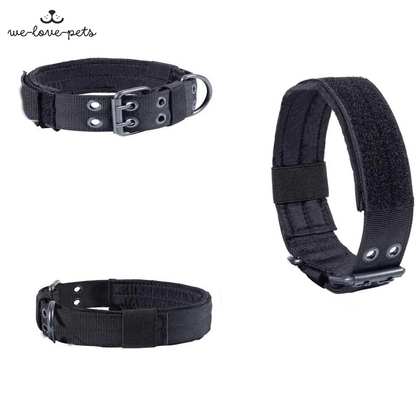 2" Wide Tactical Heavy Duty Nylon Large Dog Collar K9 Military with Metal Buckle