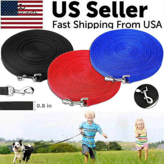 Dog Leash Long Obedience Recall Foot Feet Training Lead 6/15/23/33/50/100 FT