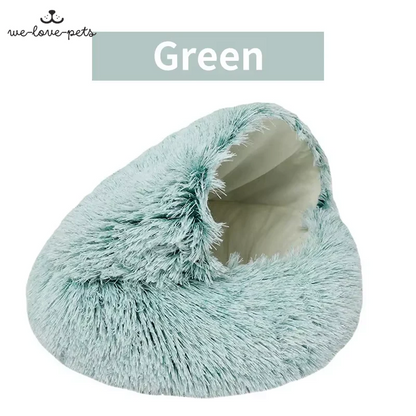 Winter Plush Pet Cat Bed round Cat Cushion Cat House 2 in 1 Warm Cats Basket Pet Sleep Bag Kitten Nest Kennel for Small Dog Cats