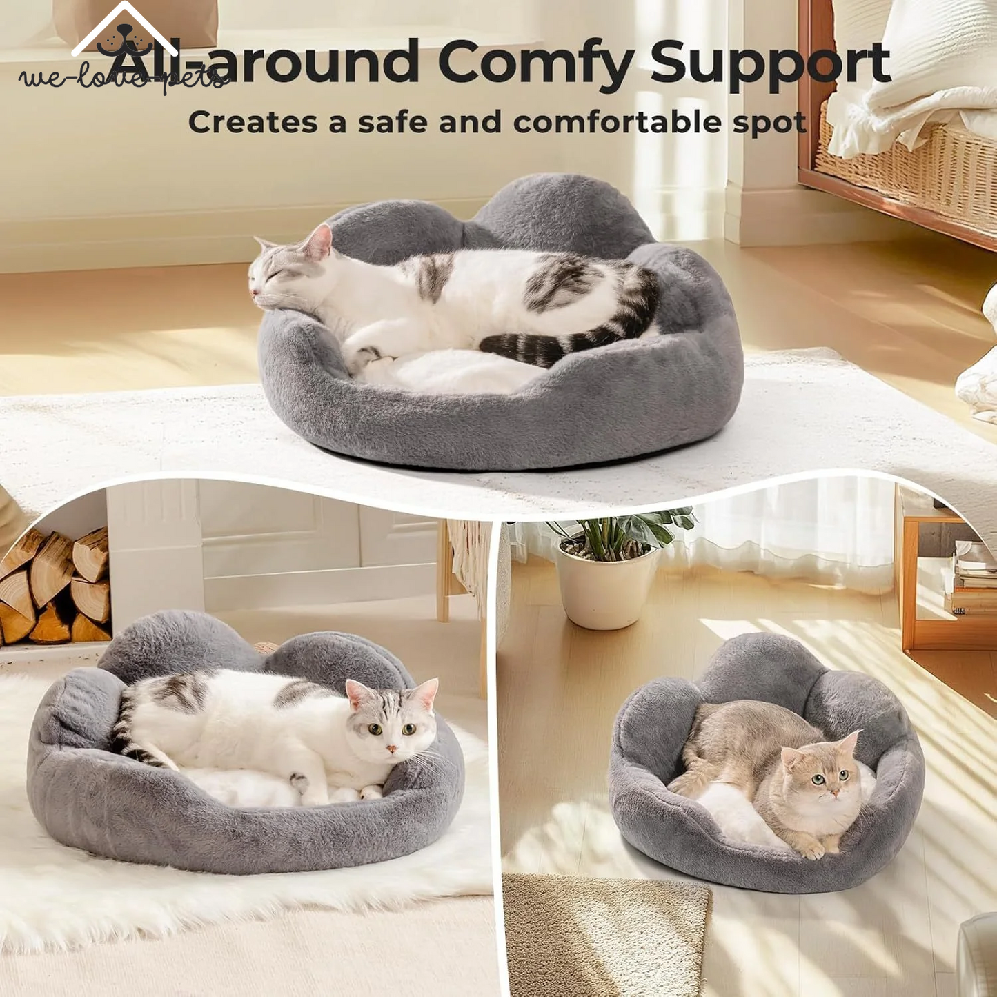 Fluffy and Cute Flower Pet Sofa Bed