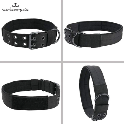 2" Wide Tactical Heavy Duty Nylon Large Dog Collar K9 Military with Metal Buckle