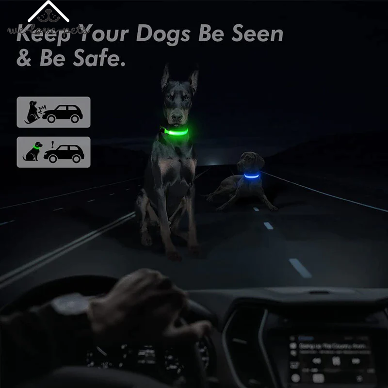 Illuminate Your Pup's Safety: Waterproof LED Adjustable Flashing Dog Collar