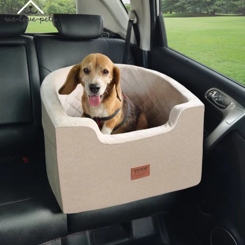 VEVOR Dog Booster Car Seat Pet Car Seat for Small Medium Dog up to 55 Lbs Brown