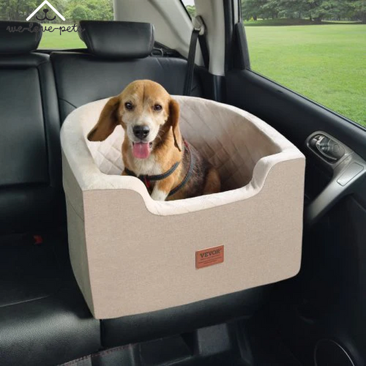 VEVOR Dog Booster Car Seat Pet Car Seat for Small Medium Dog up to 55 Lbs Brown