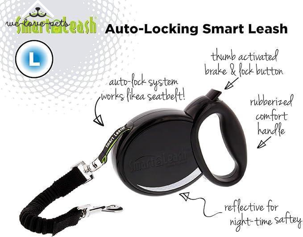 Smart Retractable Leash S – Blue, 12Ft, up to 22Lbs / 10Kg, with Safety Features for Every Walk