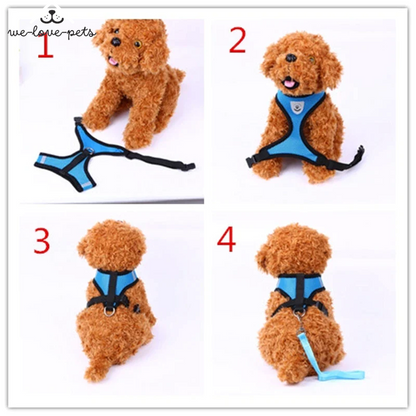 Cat Dog Pet Harness Adjustable Control Vest Dogs Reflective S M L XL Leash