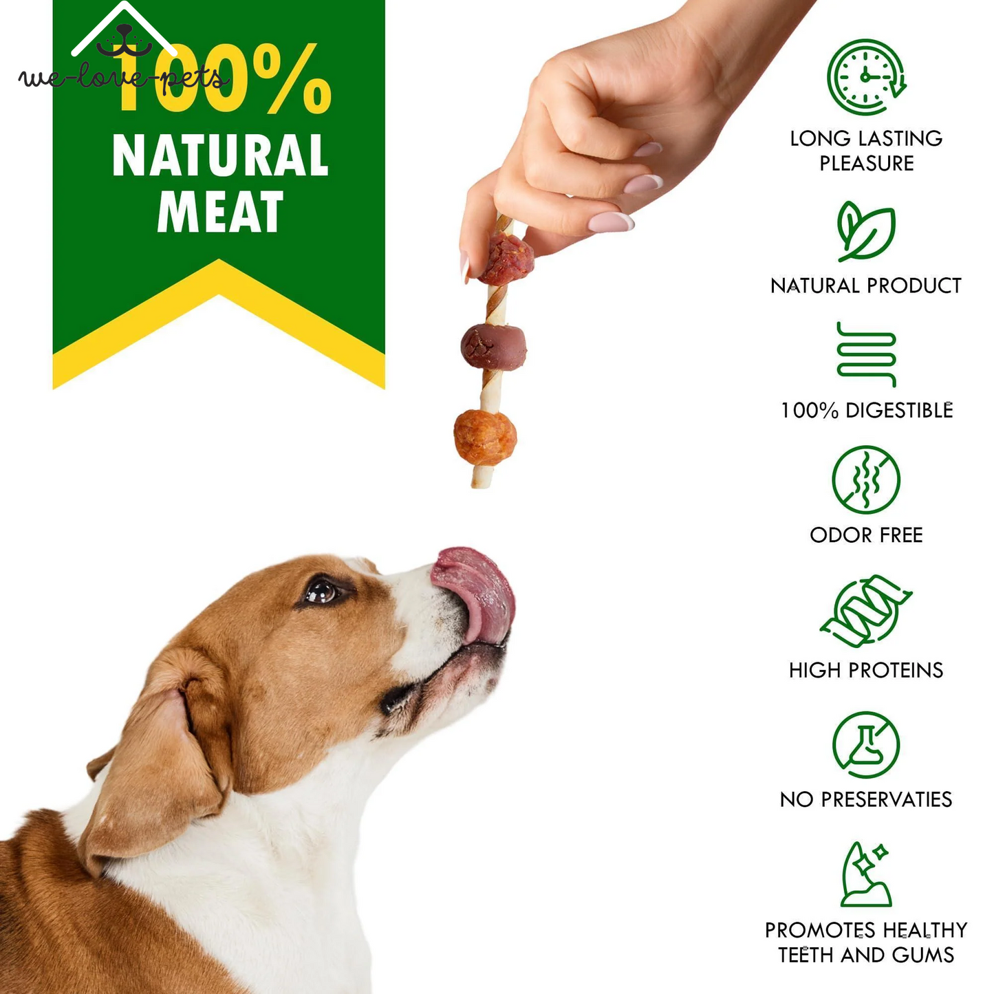 Dog Rawhide Treats with Duck and Chicken Human Grade Meat All Natural 10.6 Oz