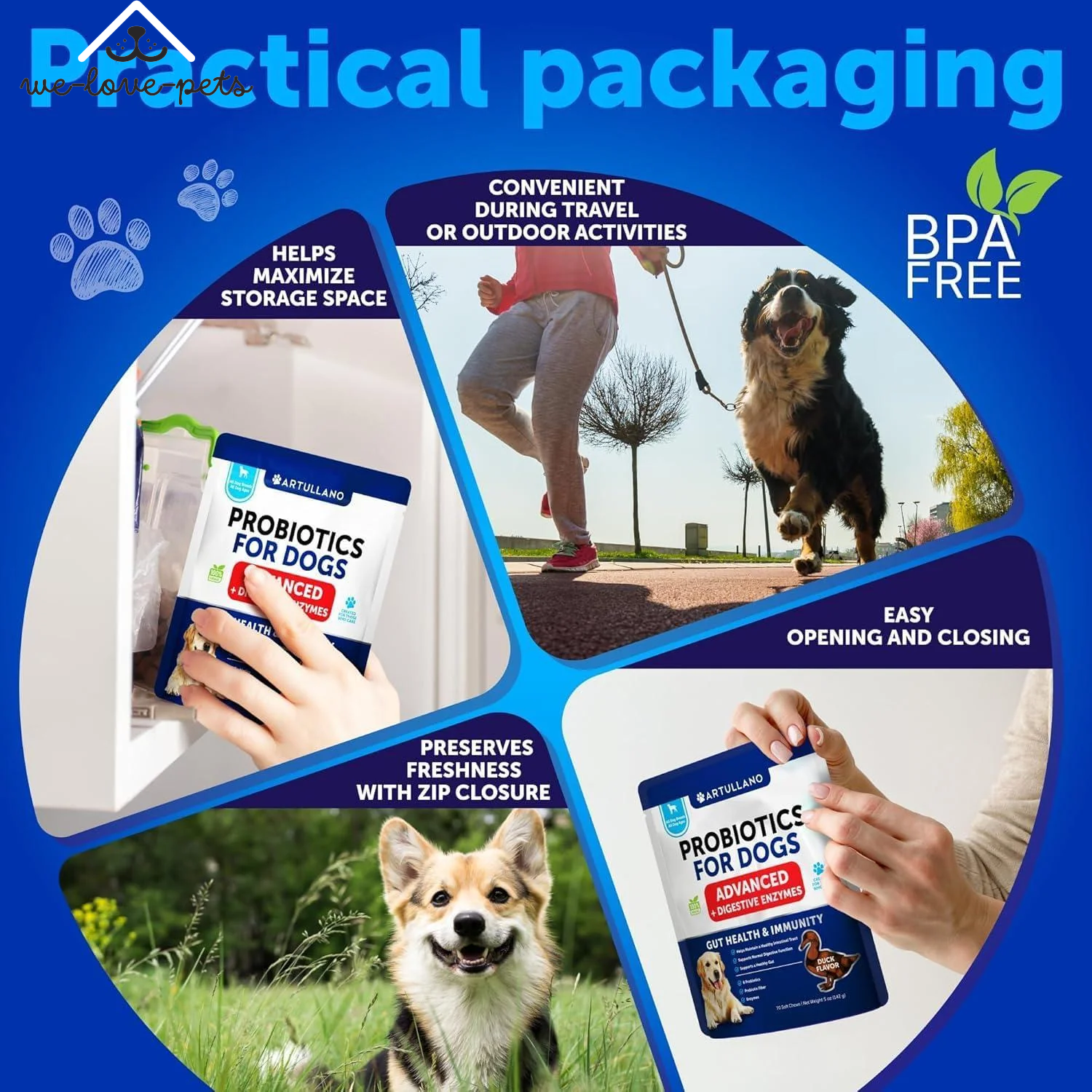 Dog Probiotics Duck Flavor Probiotics for Dogs Gut Health Itchy Skin Allergies & Immunity Support Yeast Balance Dog Probiotic 70 Chews with Prebiotics Dog Probiotics and Digestive Enzymes Reduce Diarrhea