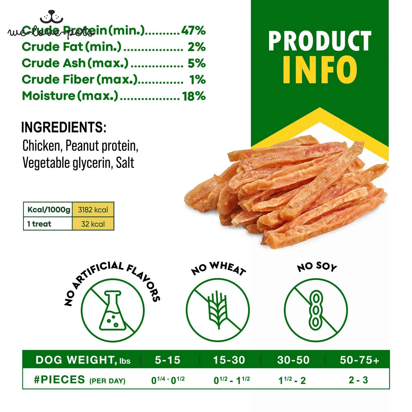 Chicken Strips Dog Treats Human Grade Meat Sticks Grain Free Chews 10.6 Oz