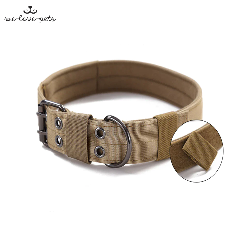 2" Wide Tactical Heavy Duty Nylon Large Dog Collar K9 Military with Metal Buckle