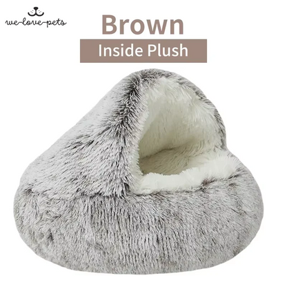 Winter Plush Pet Cat Bed round Cat Cushion Cat House 2 in 1 Warm Cats Basket Pet Sleep Bag Kitten Nest Kennel for Small Dog Cats